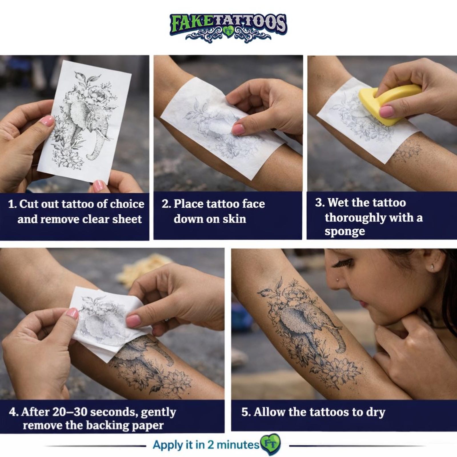 Realistic Skeleton Temporary Tattoo Fake Tattoos