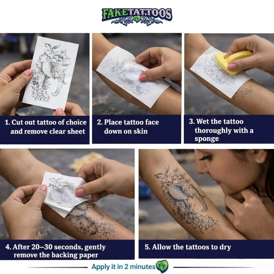 Bold Warrior Man Realistic Temporary Tattoo Fake Tattoos