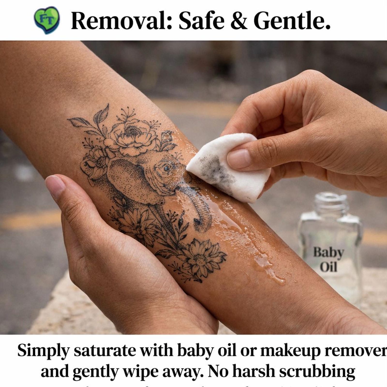 Realistic Waterproof Butterfly & Flower Temporary Tattoo Fake Tattoos