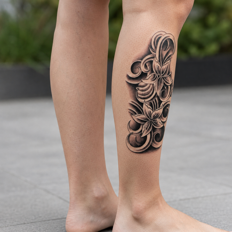 Midnight Lily Floral FAKE TATTOOS