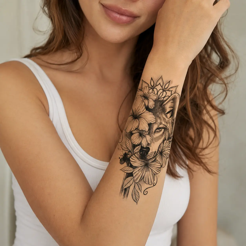 Wolf Temporary Tattoo FAKE TATTOOS