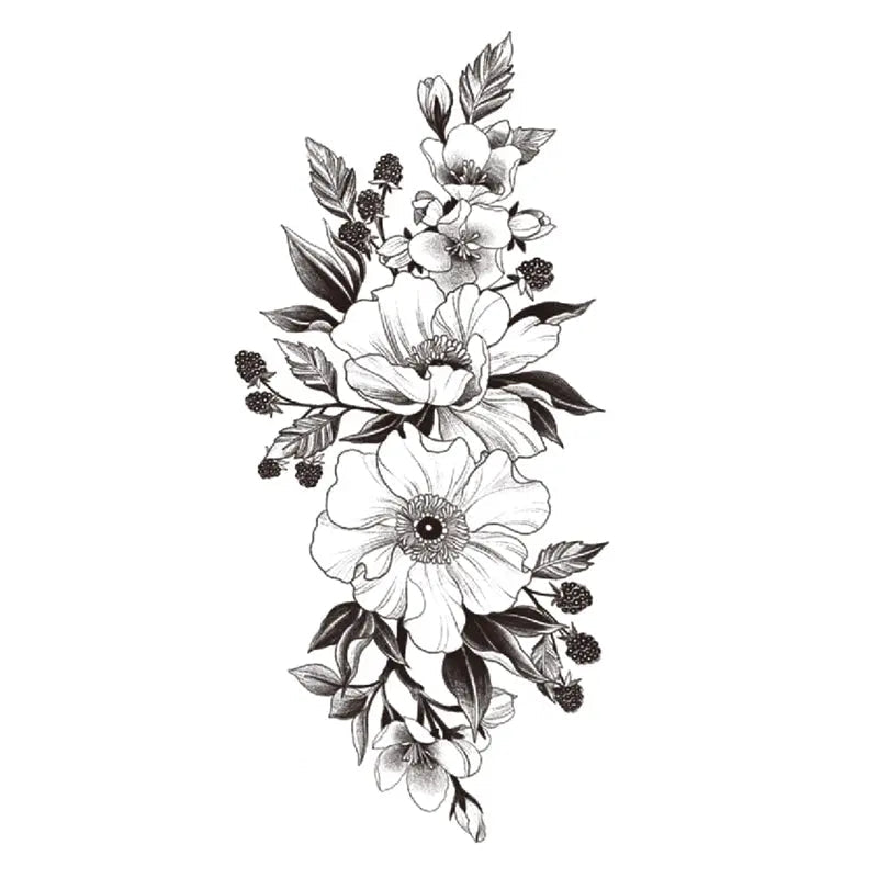 Flowers Temporary Tattoos Fake Tattoos