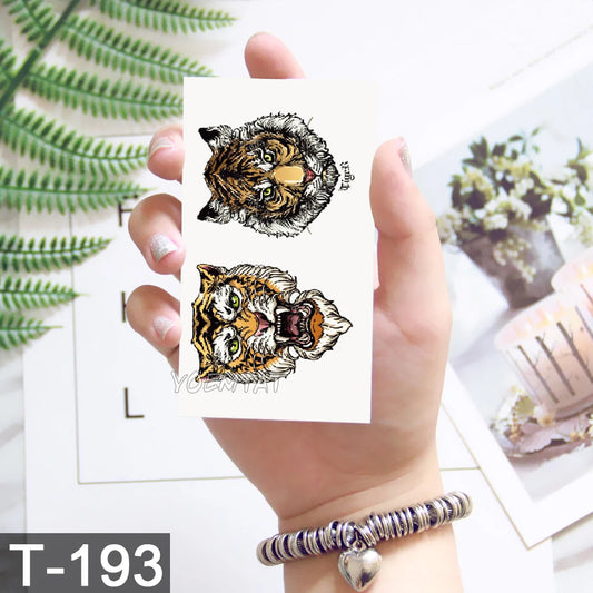 3D Temporary Tattoo Animal Blue Tiger Snake Moth For Boy Girl Children Tattoo Sticker Kids Watercolor Tatto Arm Art Fake Tattoos