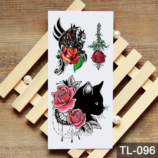 New Waterproof Temporary Tattoo Dog Cat Dragon Animal Pattern tatto flash tatoo fake tattoos for Woman Man Fake Tattoos