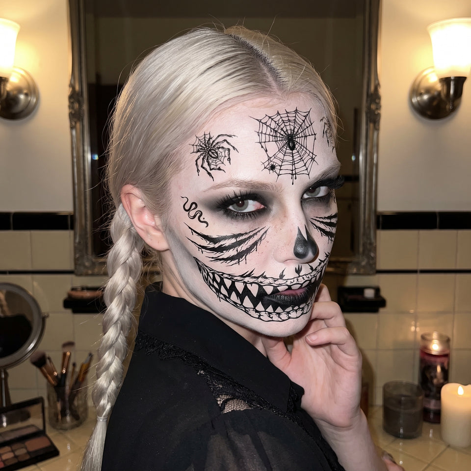 1 feuille de tatouage temporaire réaliste d'Halloween en forme de cœur de Chucky empalé et sanglant, autocollant de faux tatouage réaliste, durable et imperméable