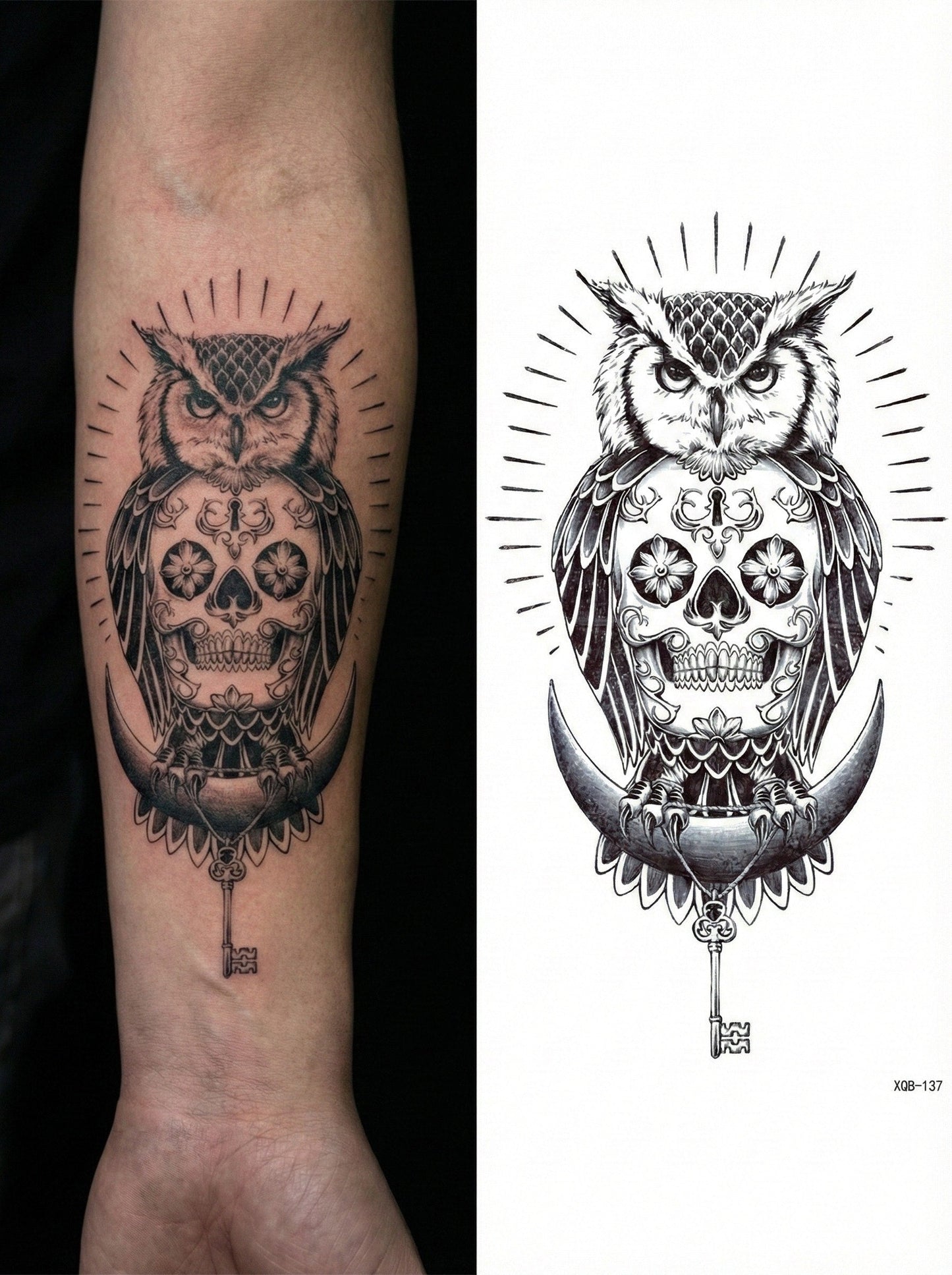 Owl Temporary Tattoo FAKE TATTOOS