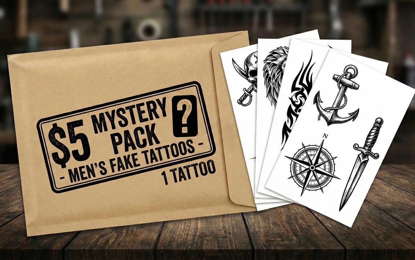$5 Mystery Ink Pack (1 Tattoo) Fake Tattoos