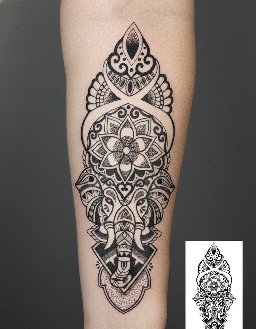 Elephant Temporary Tattoo Fake Tattoos