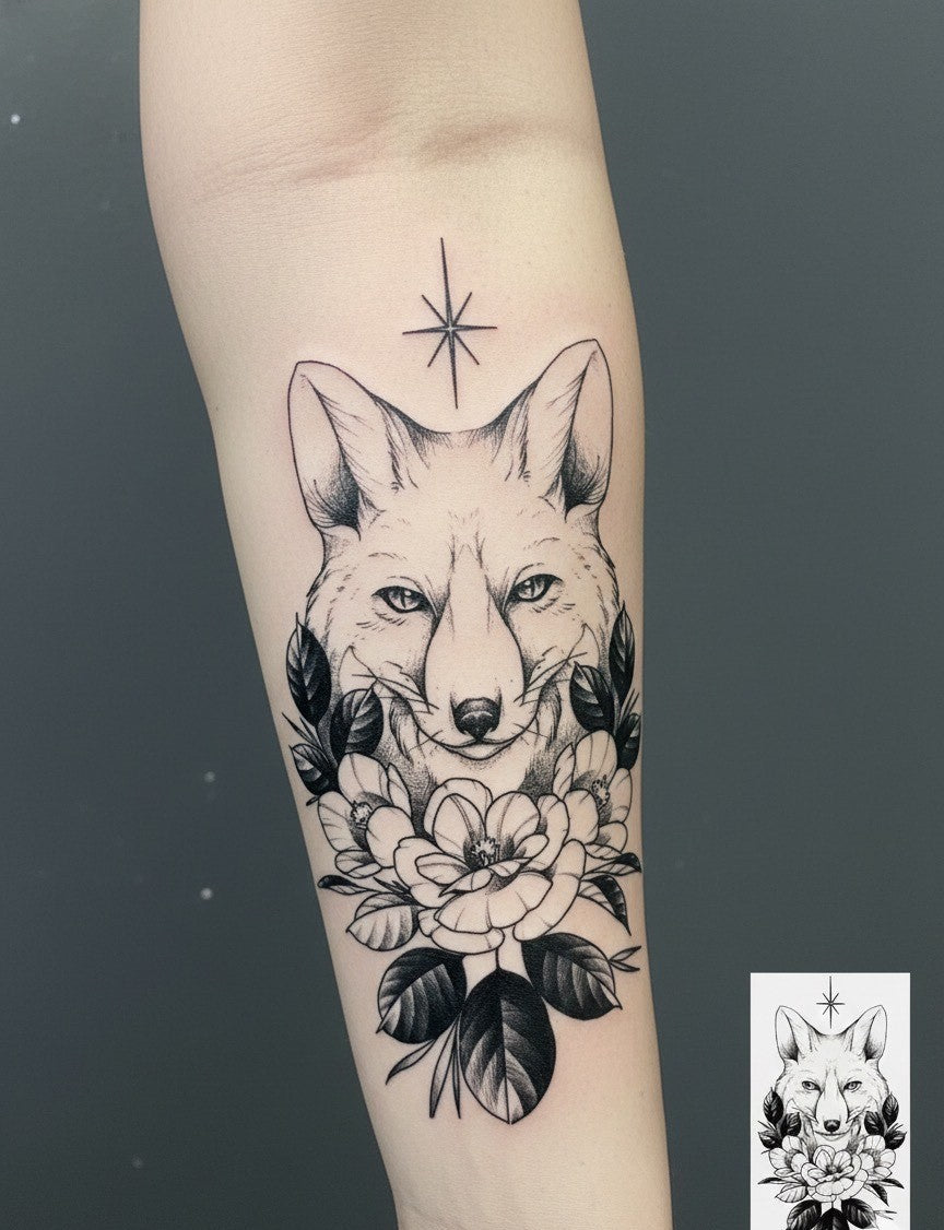 Fox Temporary Tattoo Fake Tattoos