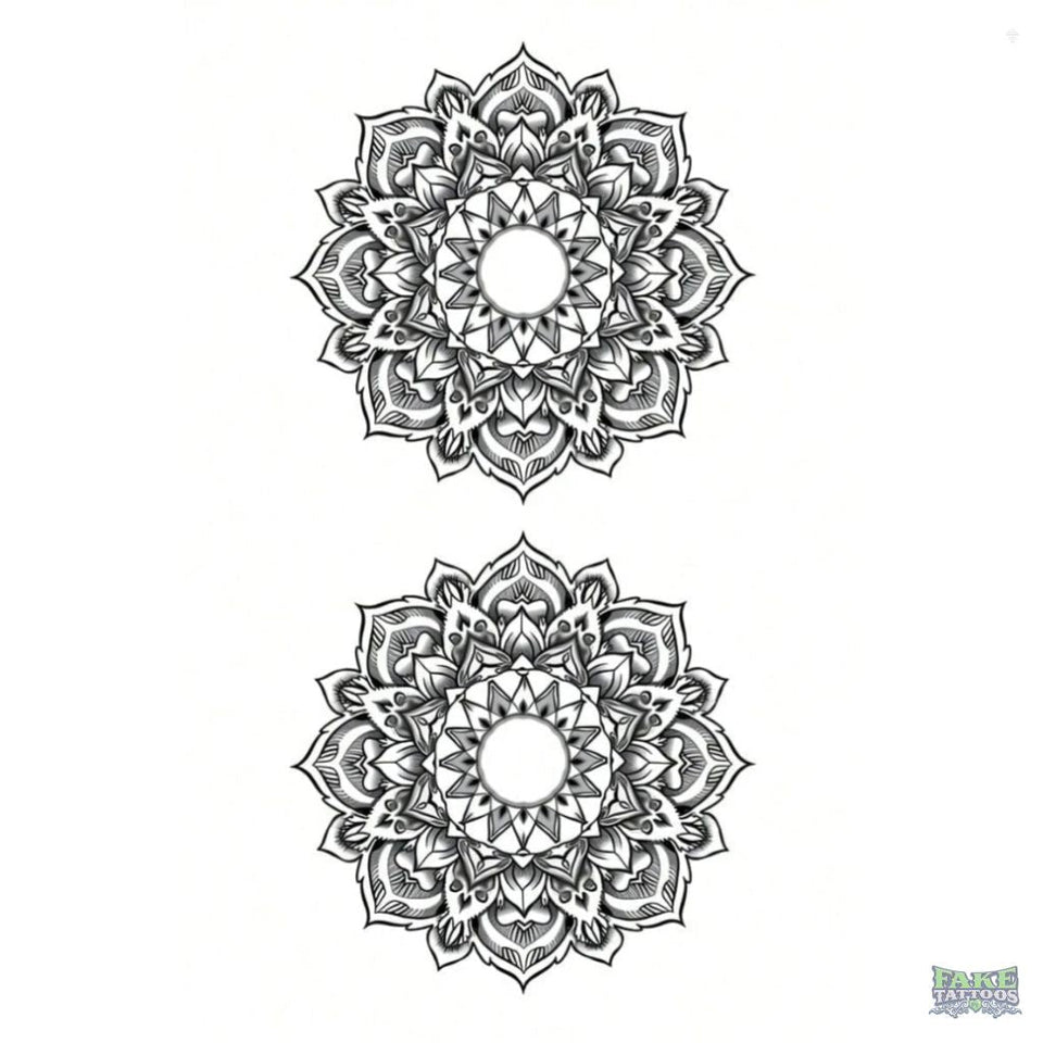 Floral Totem Nipple Temporary Tattoo Set Fake Tattoos