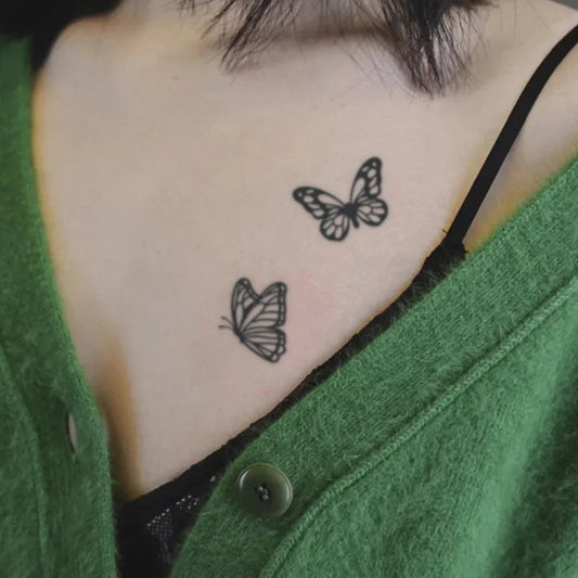 Black and White Butterfly Temporary Tattoo Fake Tattoos