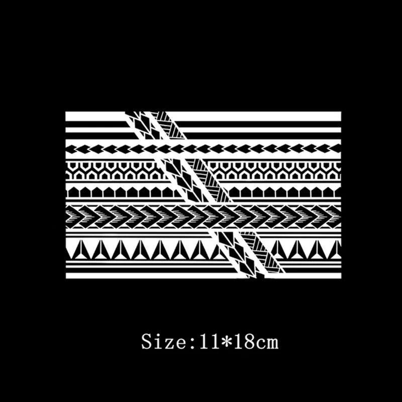 Geometric Totem Ring Herbal Juice Tattoo Stickers Waterproof Semi-permanent Arm Lasting Art Male Fake Tattoo Decal Faux Tatouage Fake Tattoos