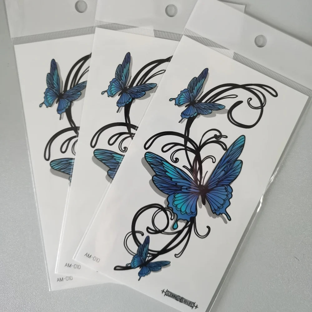 Waterproof Temporary Tattoo Sticker sexy butterfly fake tatto flash tatoo tatouage temporaire for women men girl Fake Tattoos