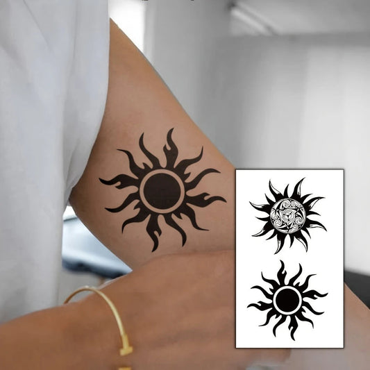 1/3PCS Waterproof Temporary Tattoo Sticker Sun totem fake tatto flash tatoo tatouage temporaire for women men girl Fake Tattoos