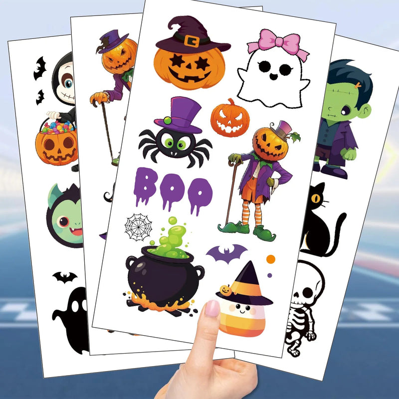 Halloween Pumpkins Tattoo Sticker - 10 Sheets Fake Tattoos