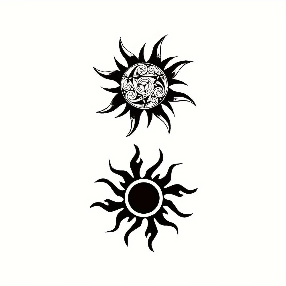 1/3PCS Waterproof Temporary Tattoo Sticker Sun totem fake tatto flash tatoo tatouage temporaire for women men girl Fake Tattoos