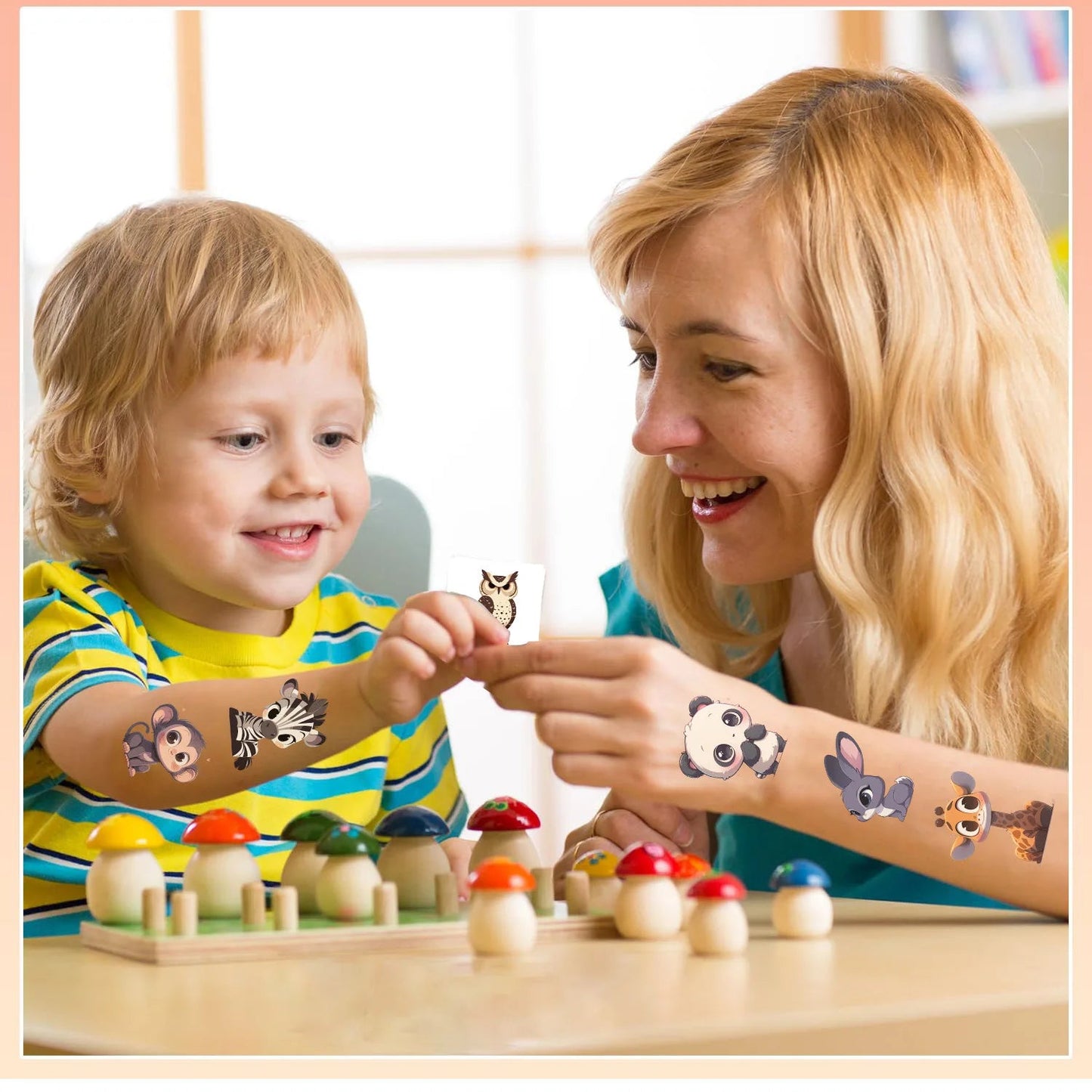 Ocean Animal Temporary Tattoos for Kids (20pcs) Fake Tattoos