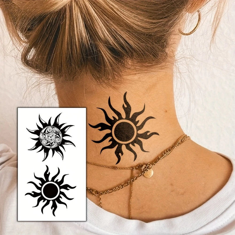 1/3PCS Waterproof Temporary Tattoo Sticker Sun totem fake tatto flash tatoo tatouage temporaire for women men girl Fake Tattoos
