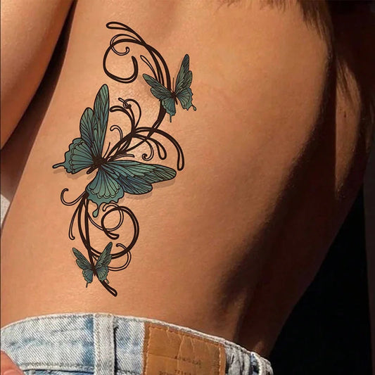 Waterproof Temporary Tattoo Sticker sexy butterfly fake tatto flash tatoo tatouage temporaire for women men girl Fake Tattoos
