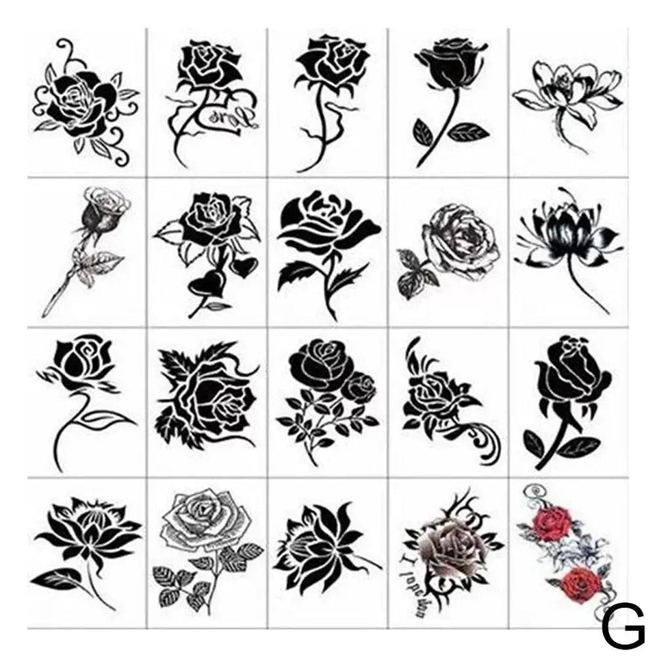 Roses Flowers Temporary Tattoos Fake Tattoos