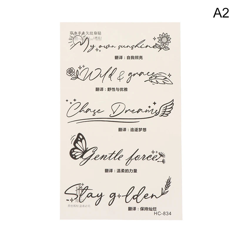 Tiny Inspirational Quotes Temporary Tattoo Fake Tattoos