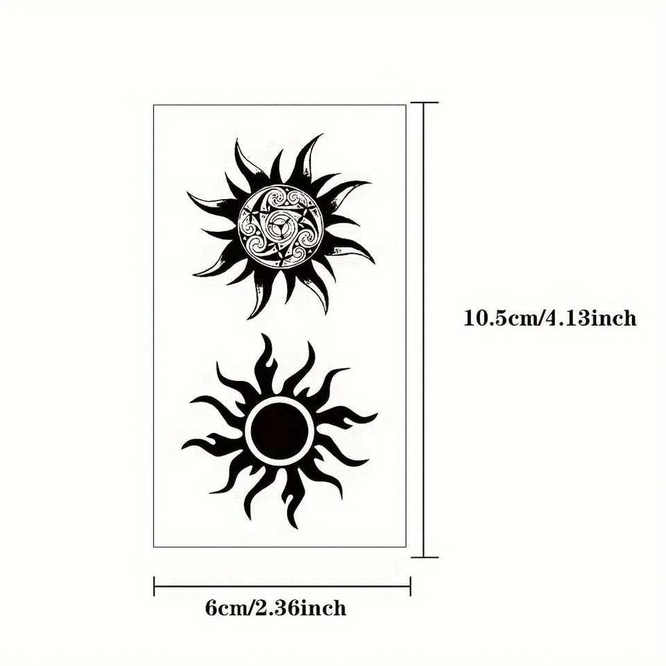 1/3PCS Waterproof Temporary Tattoo Sticker Sun totem fake tatto flash tatoo tatouage temporaire for women men girl Fake Tattoos