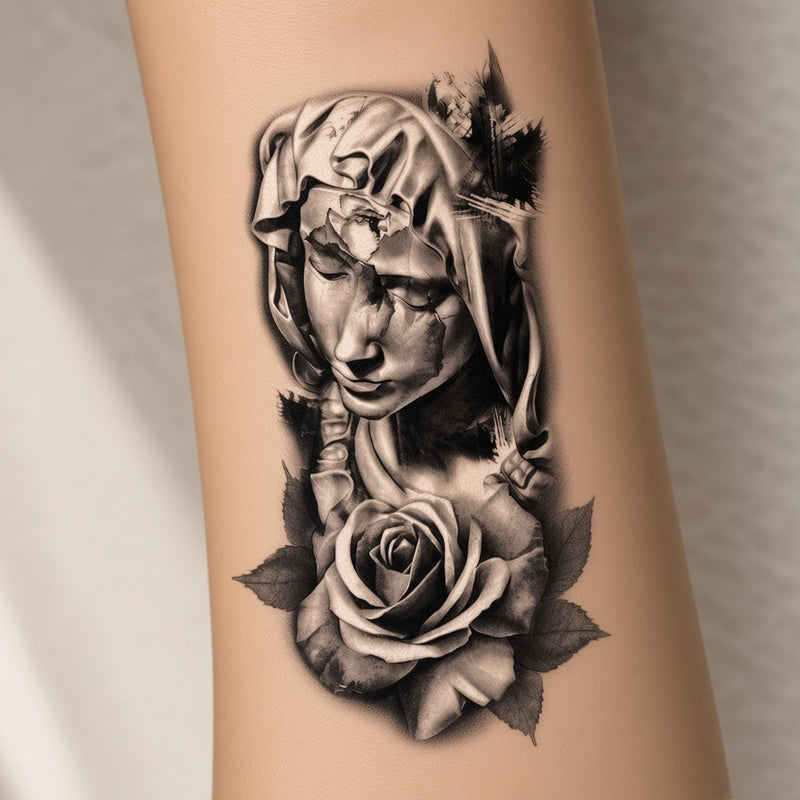 Ember Relic Black temporary tattoo worn on the inner forearm