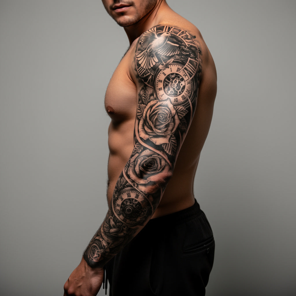Realistic Full Arm Sleeve Temporary Tattoo Fake Tattoos