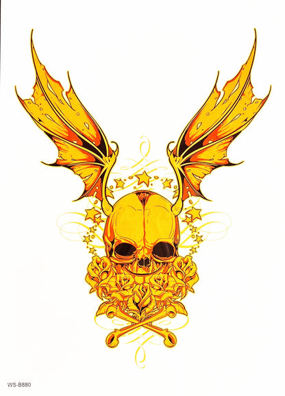 Skull Wings Temporary Tattoo FAKE TATTOOS