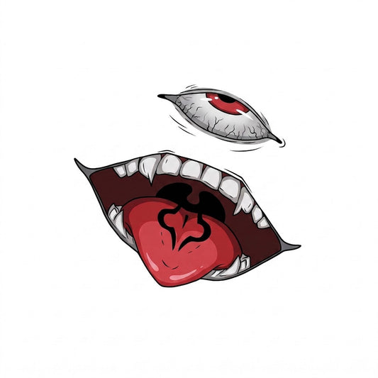 Demon Bite Anime Mouth Fake Tattoos