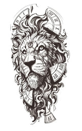 Electric Flame Lion & Clock