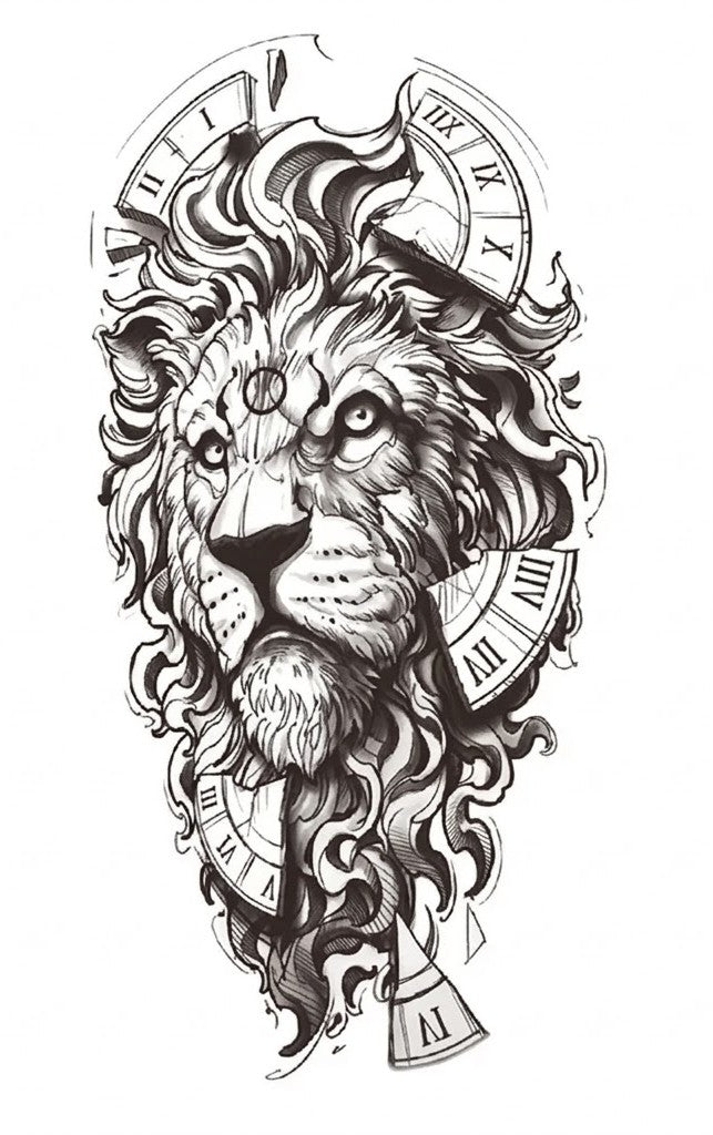 Electric Flame Lion & Clock