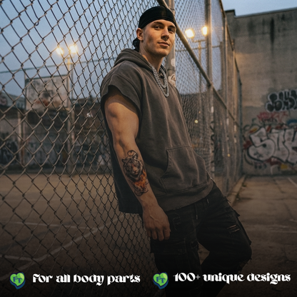 Realistic Dagger Rose Temporary Tattoo Fake Tattoos