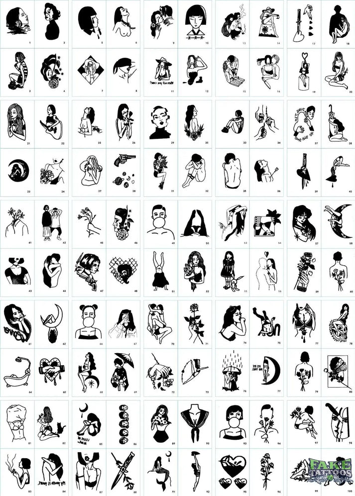 100pcs Temporary Tattoos Tiny Fake Tattoo Stickers – Fake Tattoos