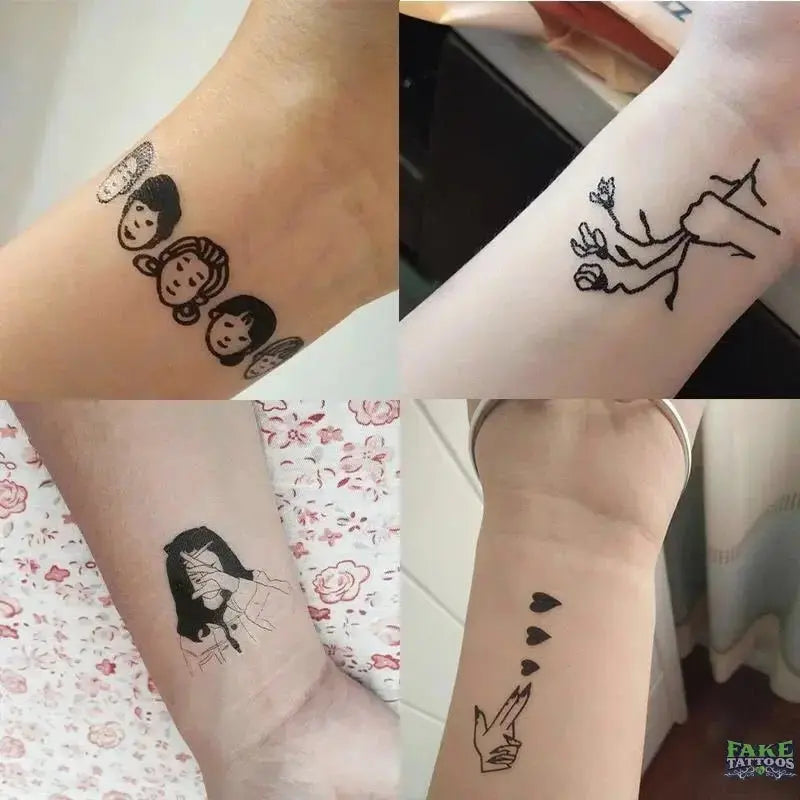 100pcs Temporary Tattoos Tiny Fake Tattoo Stickers – Fake Tattoos