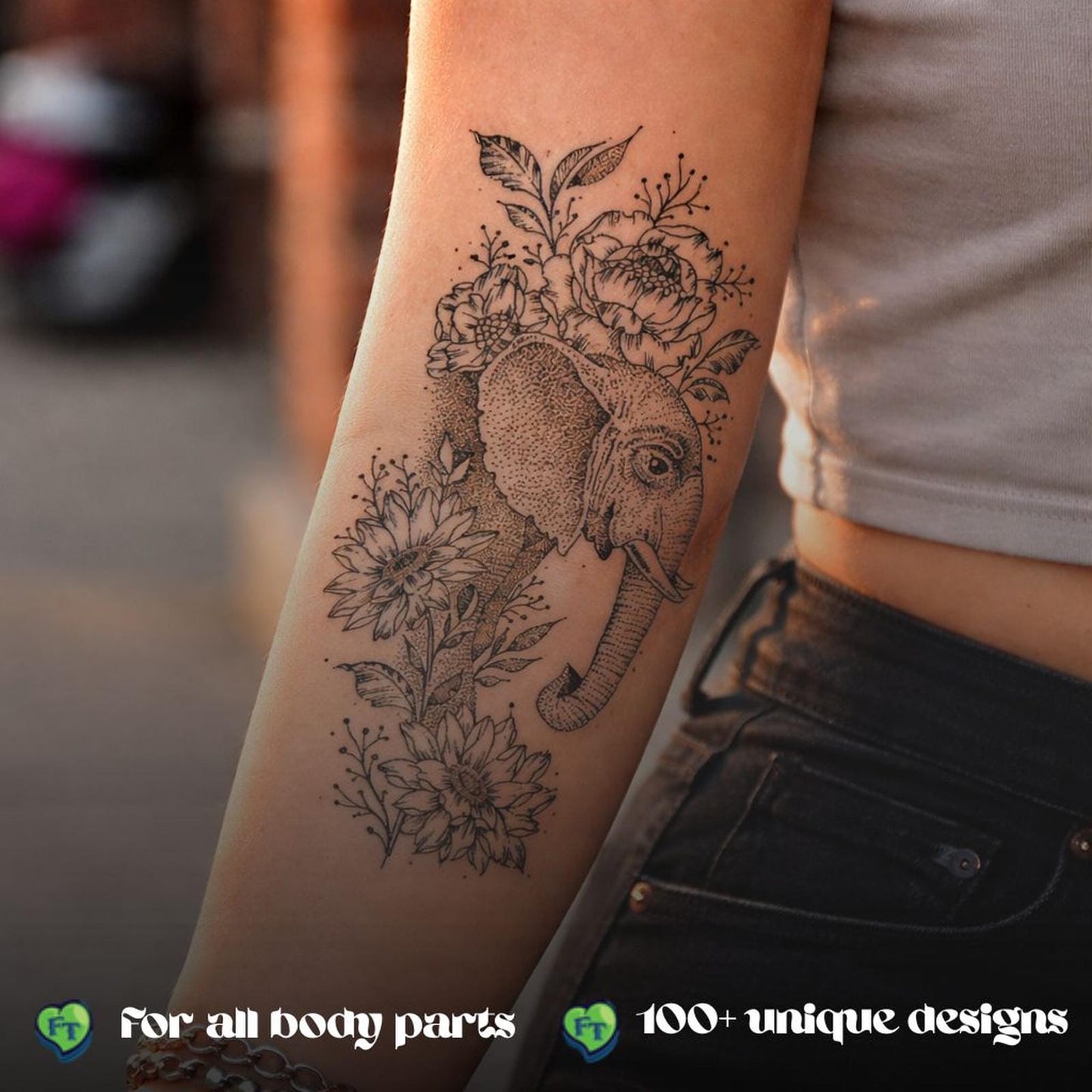 Dark Old School Moth & Butterfly Temporary Tattoo Fake Tattoos