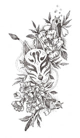 Cobalt Garden Fox & Flower & Cat