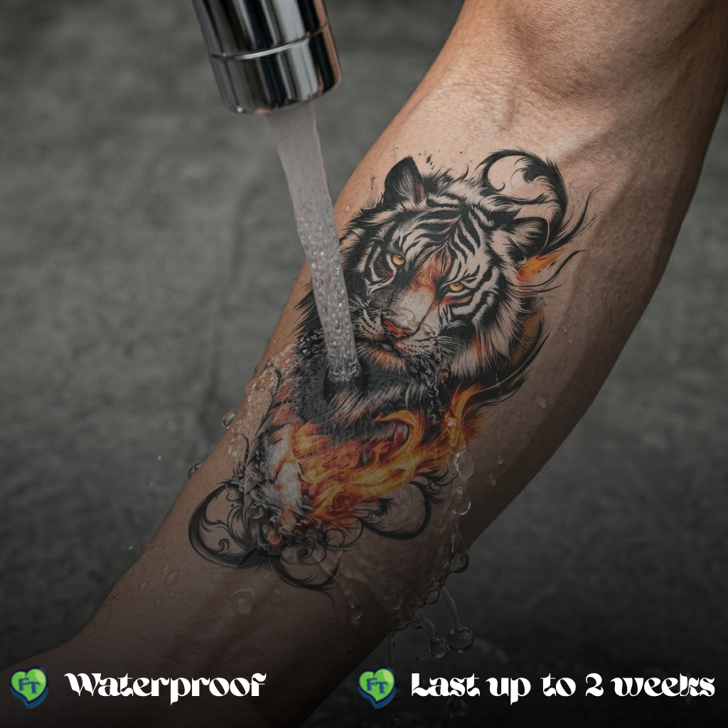 Realistic Dagger Rose Temporary Tattoo Fake Tattoos