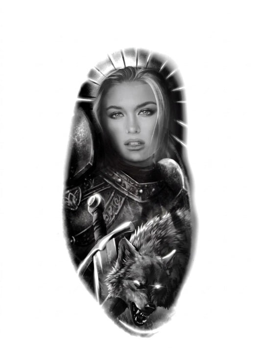 Realistic Black Temporary Tattoos For Women Men Half Arm Sleeve Fake Tattoos