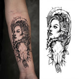 Onyx Oracle — Skull and Flower Temporary Tattoo