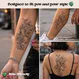 Waterproof Floral Temporary Tattoo for Women Fake Tattoos