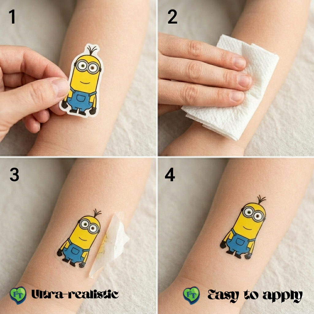 Cartoon Animal Kids Temporary Tattoos Fake Tattoos