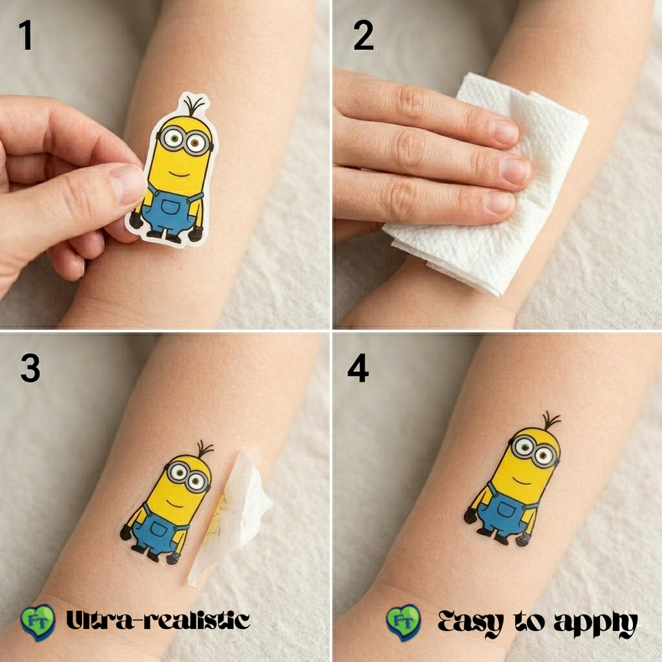 Cartoon Animal Kids Temporary Tattoos Fake Tattoos