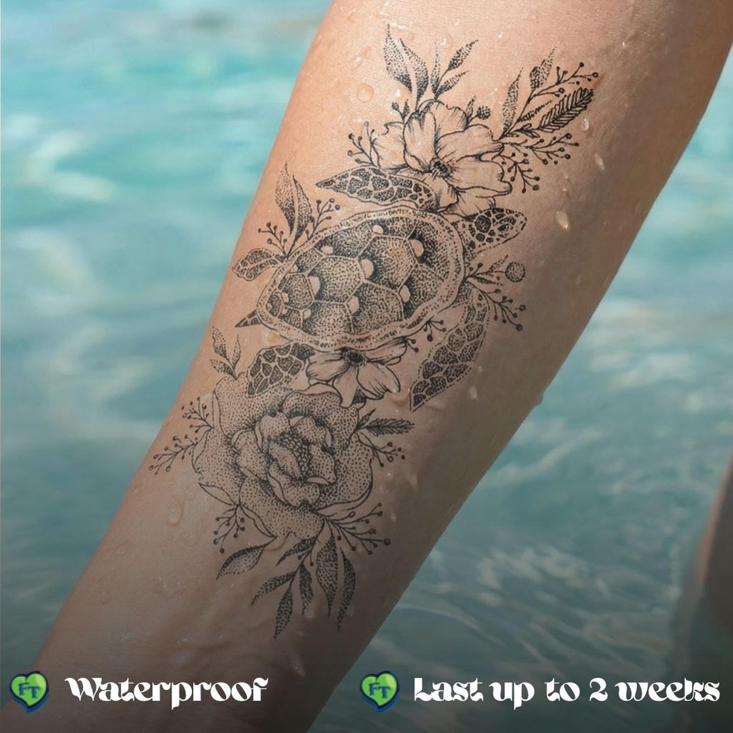 Realistic Snake & Rose Waterproof Temporary Tattoo Fake Tattoos