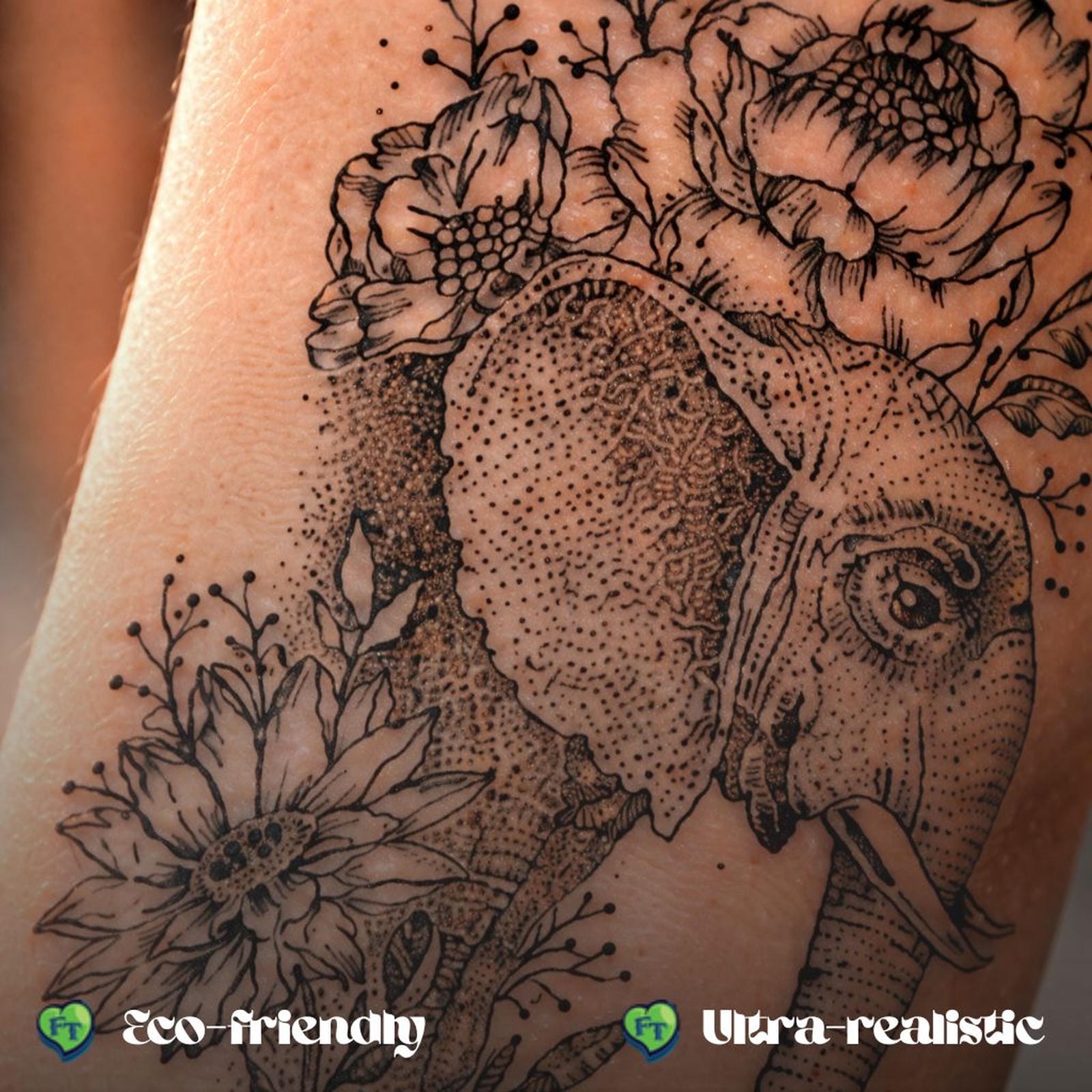 Realistic Waterproof Butterfly & Flower Temporary Tattoo Fake Tattoos