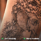 Realistic Black Flower Temporary Tattoo Fake Tattoos