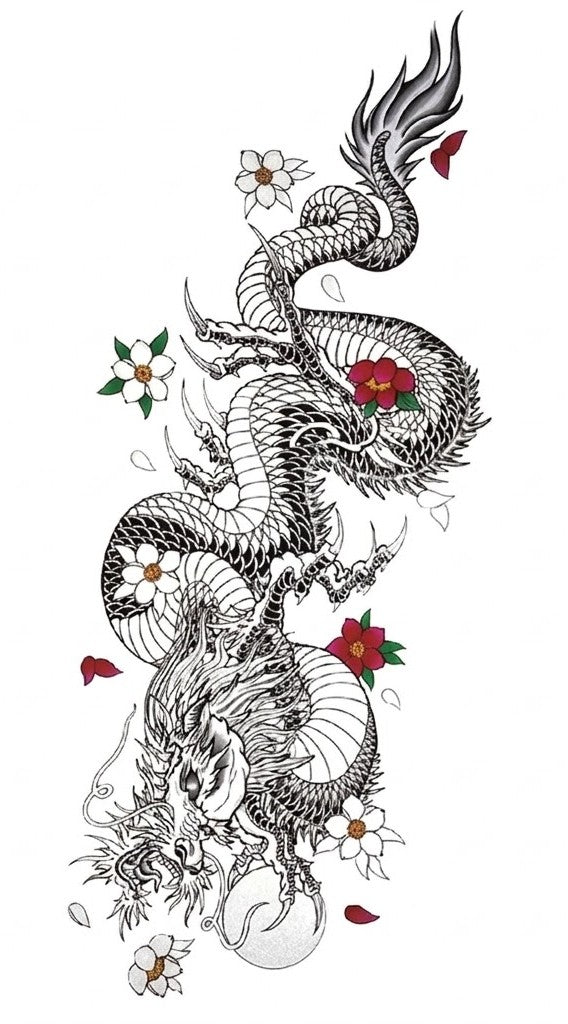 Night Mane Dragon & Flower