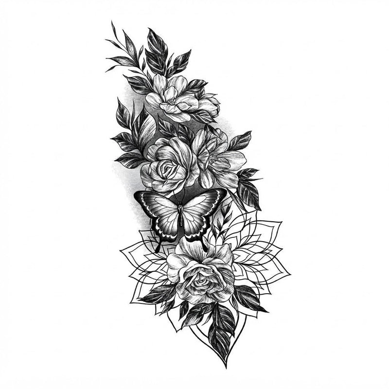 Papillon et fleur, relique d'obsidienne
