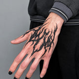 Inferno Hand Black Flame temporary tattoo
