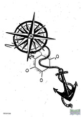 Anchor Compass Temporary Tattoo Fake Tattoos
